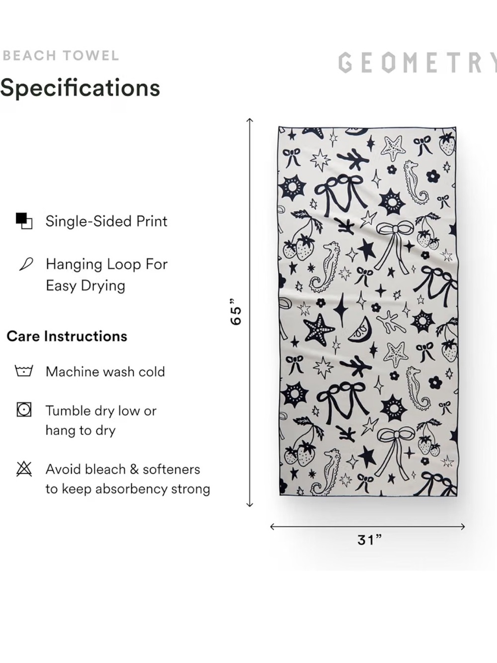 🖤GEOMETRY Micro-Loop Beach Towel – Quick-Dry, Sand-Resistant (Earth & Sea) - Picture 5 of 7